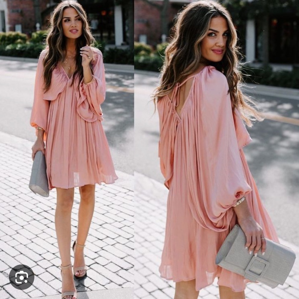 VICI - Flying Colors Satin Babydoll Dress - Dusty Pink